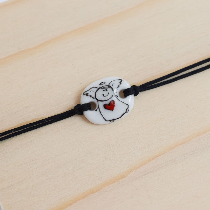 Angel. Porcelain bracelet handmade and hand painted by Vali Bondoc