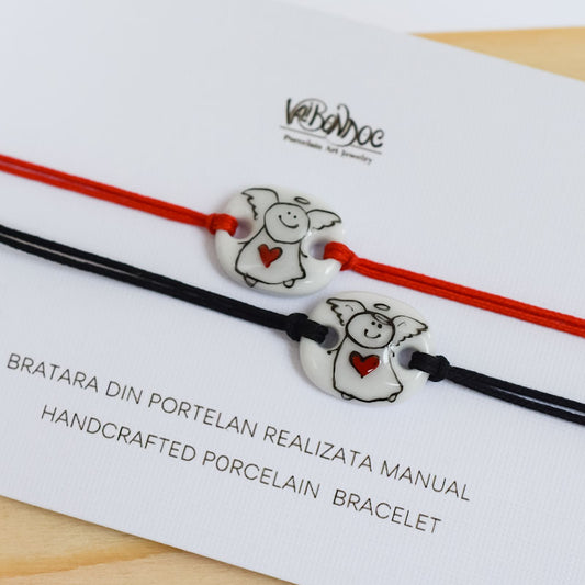 Angel. Porcelain bracelet handmade and hand painted by Vali Bondoc