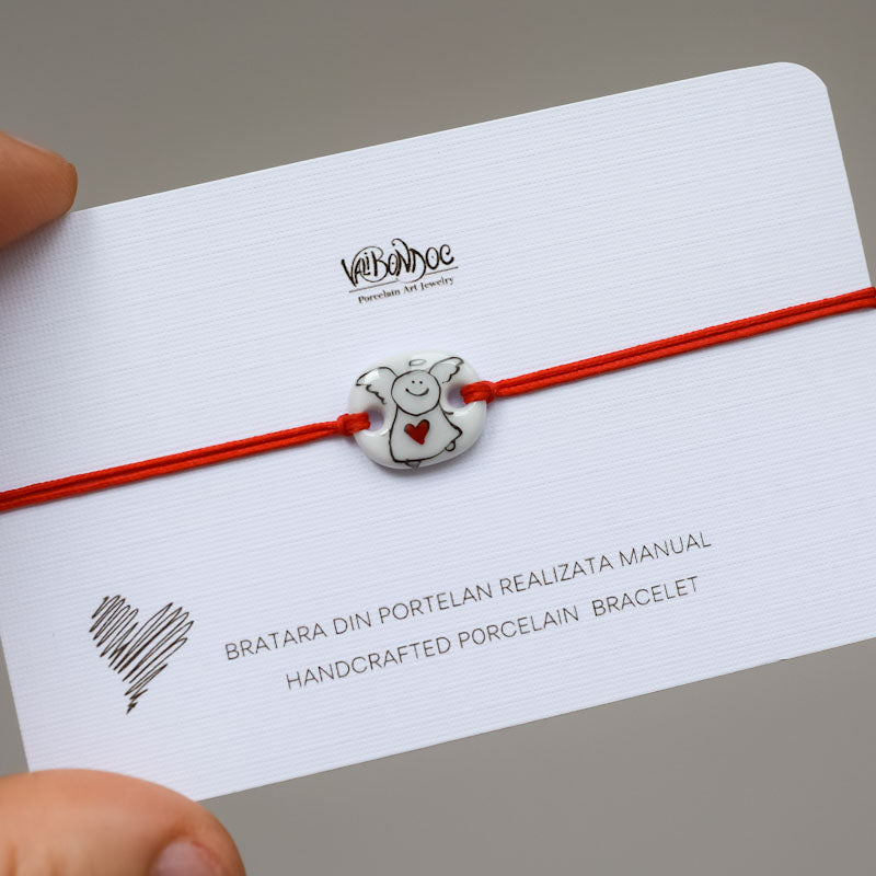 Angel. Porcelain bracelet handmade and hand painted by Vali Bondoc