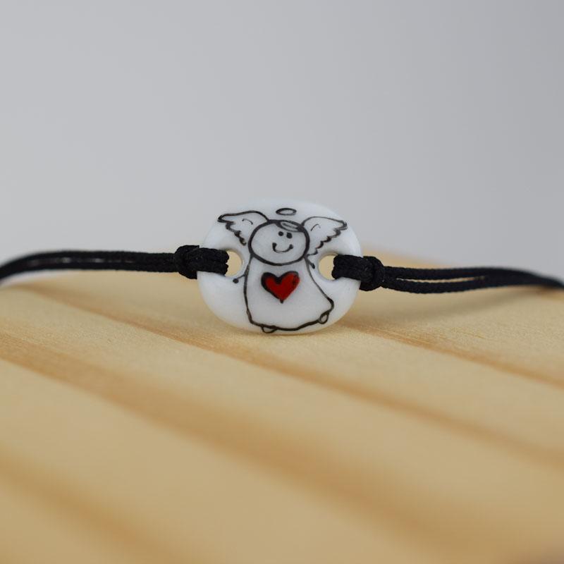 Angel. Porcelain bracelet handmade and hand painted by Vali Bondoc