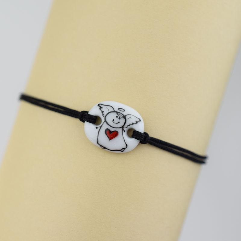 Angel. Porcelain bracelet handmade and hand painted by Vali Bondoc