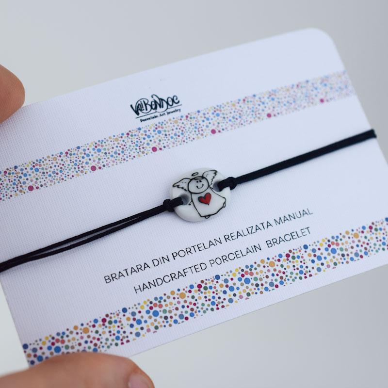 Angel. Porcelain bracelet handmade and hand painted by Vali Bondoc