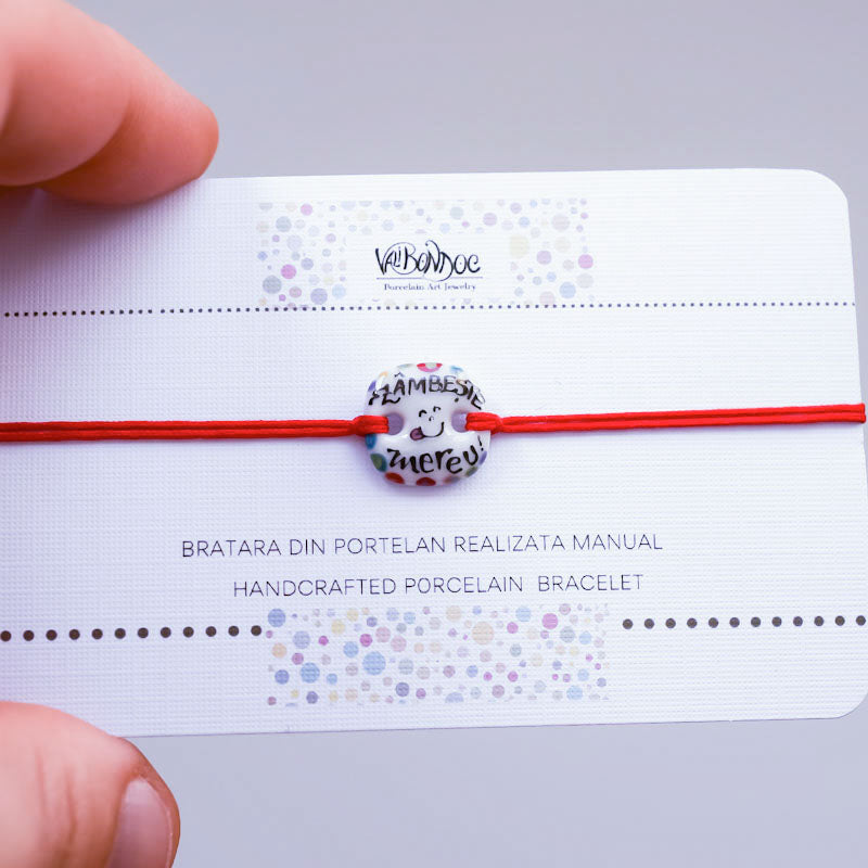 Zambeste.Porcelain bracelet handmade and hand painted by Vali Bondoc