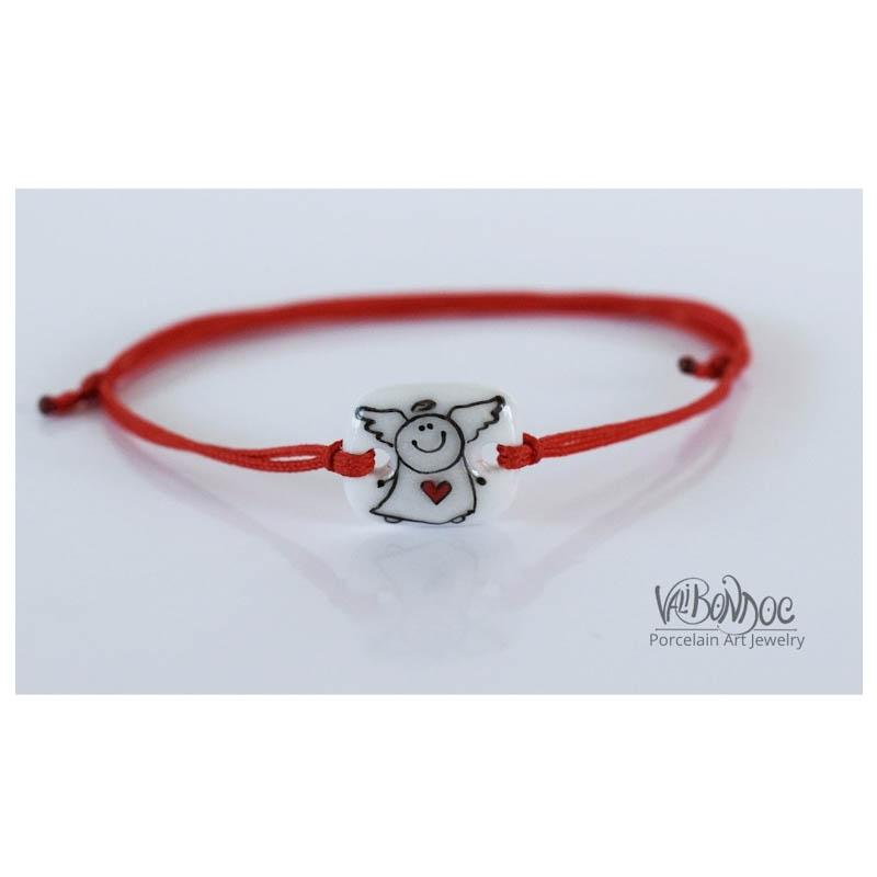 Angel. Porcelain bracelet handmade and hand painted by Vali Bondoc