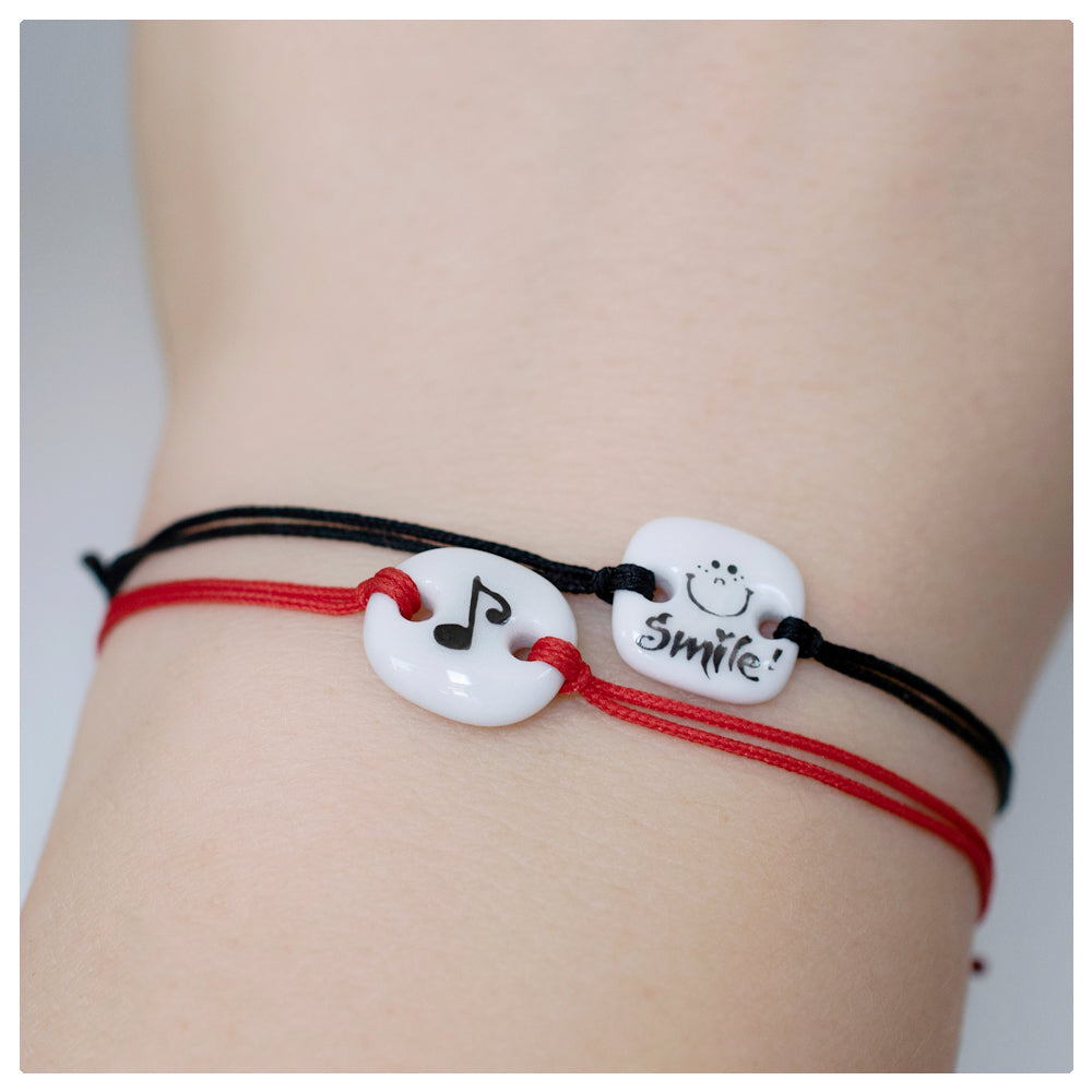 Porcelain bracelet handmade and hand painted by Vali Bondoc