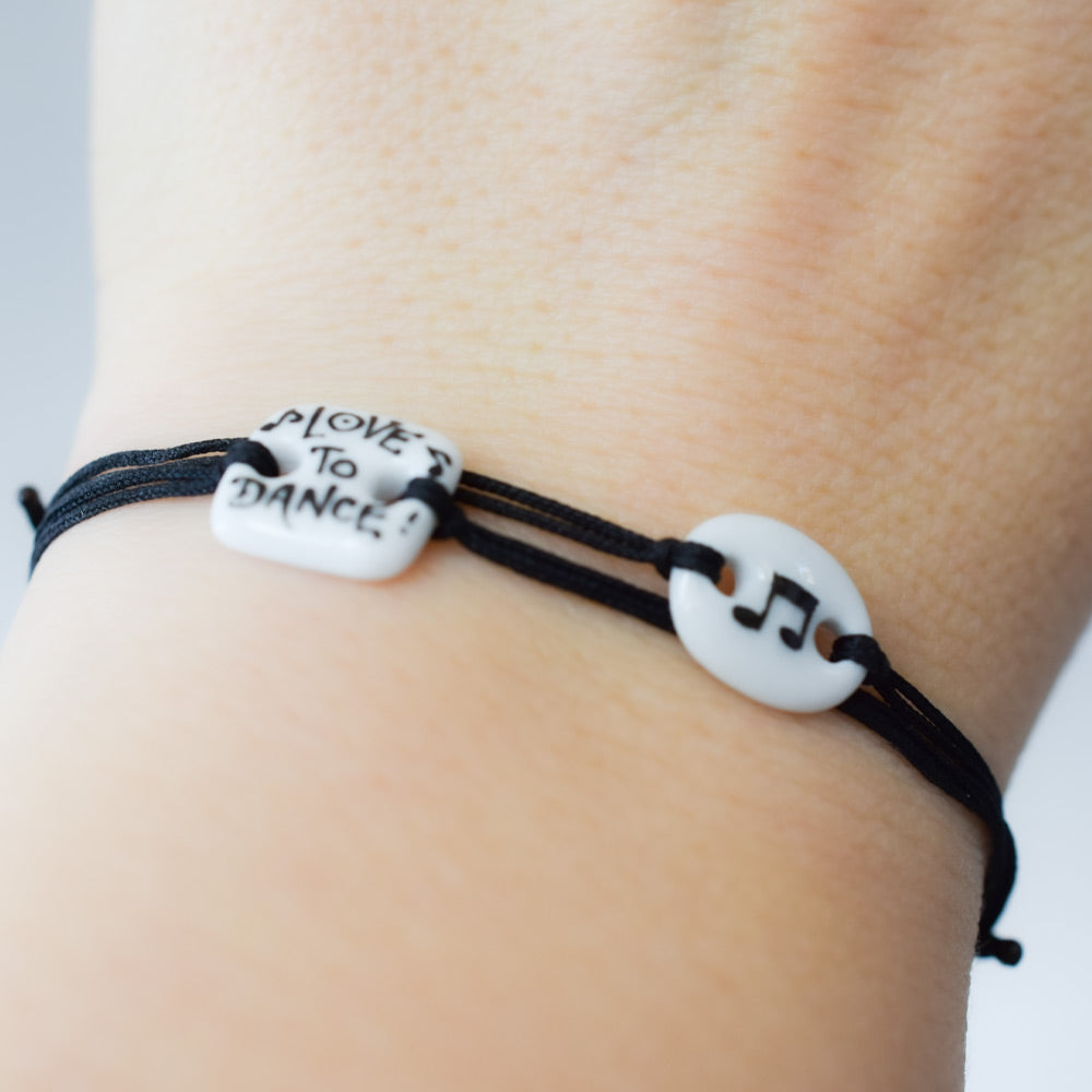 Porcelain bracelet handmade and hand painted by Vali Bondoc