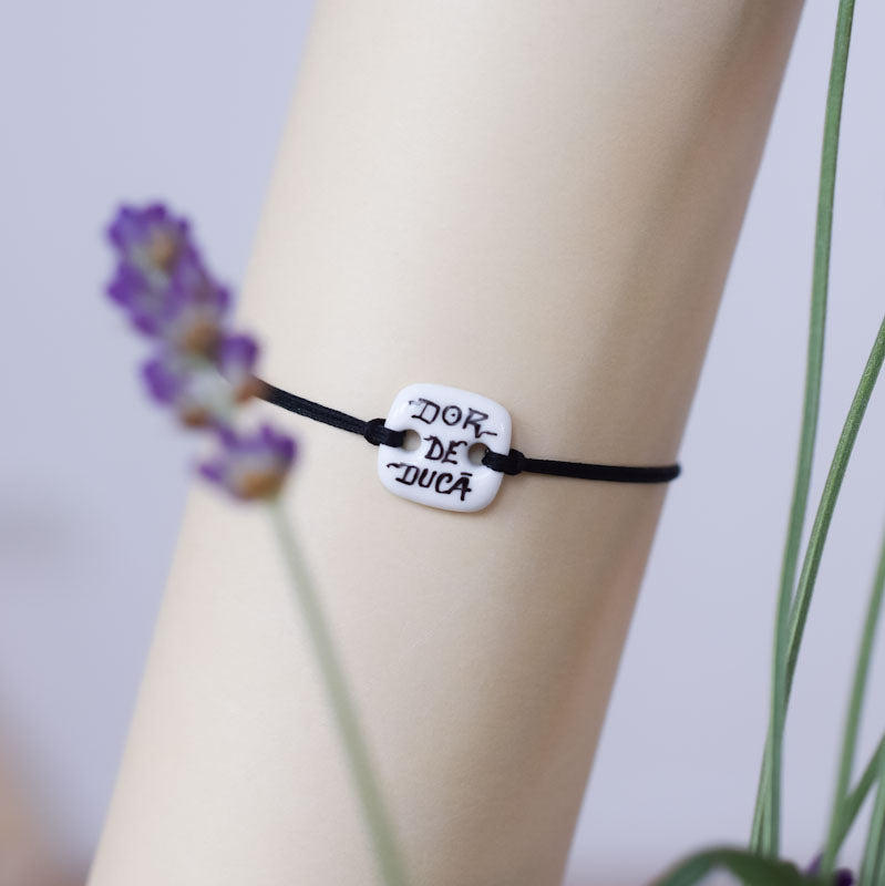 Dor de duca Porcelain bracelet handmade and hand painted by Vali Bondoc