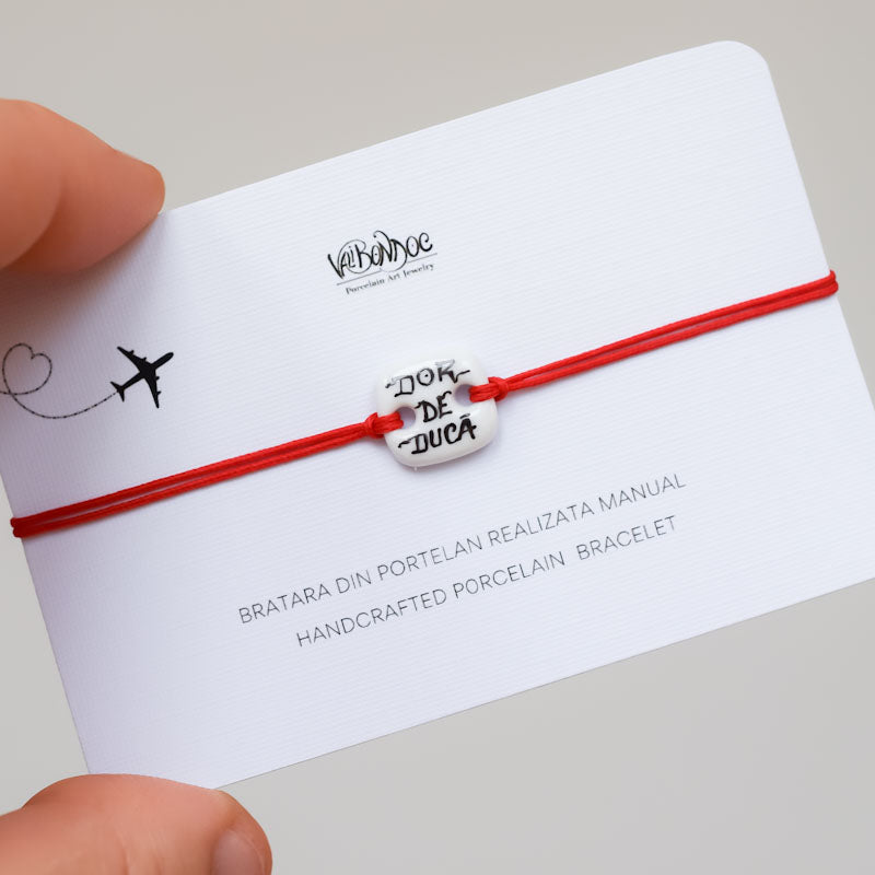 Dor de duca Porcelain bracelet handmade and hand painted by Vali Bondoc