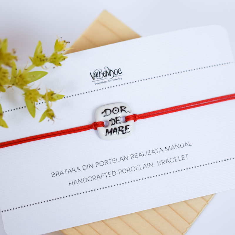 Dor de mare Porcelain bracelet handmade and hand painted by Vali Bondoc. Bratara din portelan modelata si pictata manual de Vali Bondoc