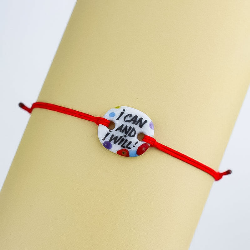 I can and I will. Porcelain bracelet handmade and hand painted by Vali Bondoc