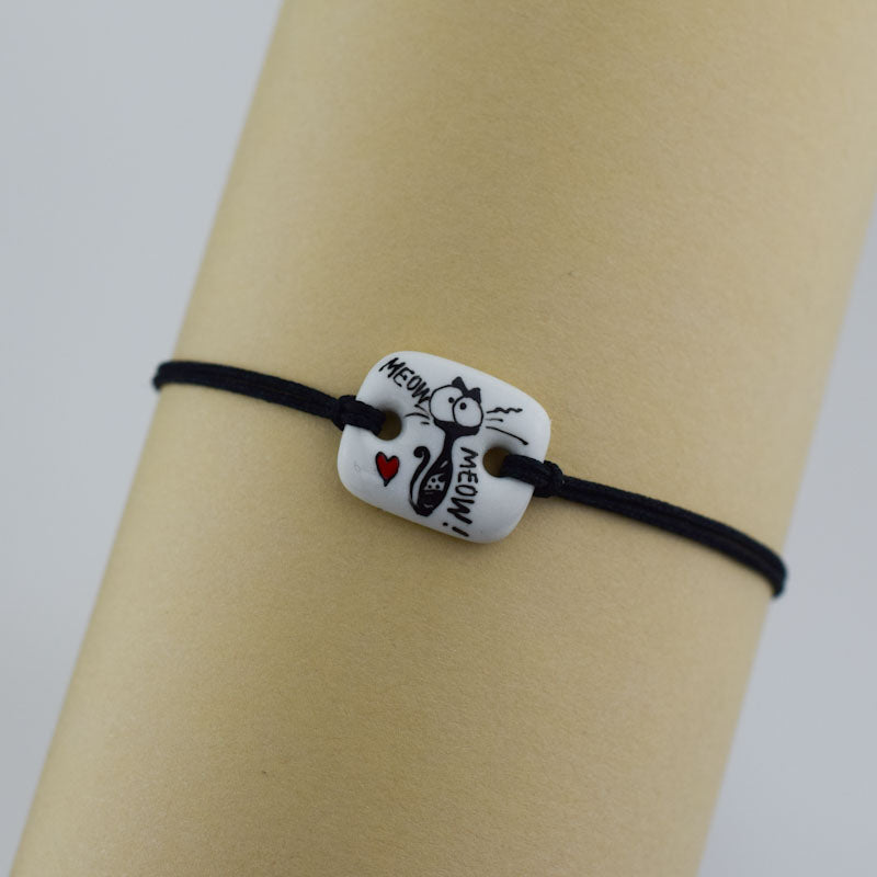 Porcelain bracelet handmade and hand painted by Vali Bondoc