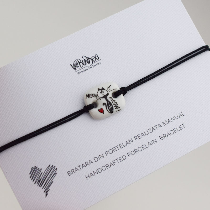 Porcelain bracelet handmade and hand painted by Vali Bondoc