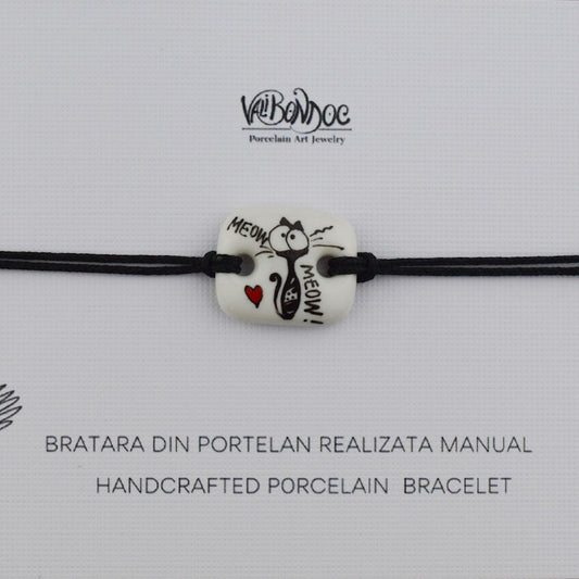 Porcelain bracelet handmade and hand painted by Vali Bondoc