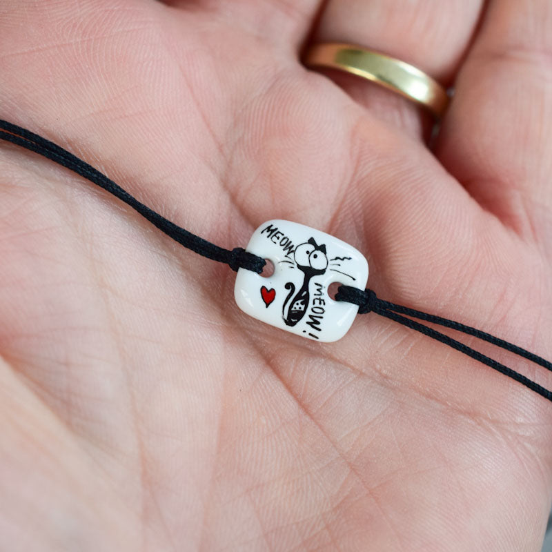 Porcelain bracelet handmade and hand painted by Vali Bondoc