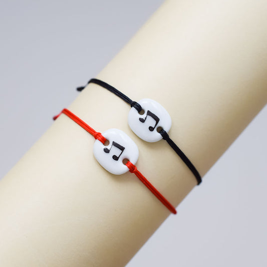 Porcelain bracelet -Musical note. Porcelain bracelet handmade and hand painted by Vali Bondoc
