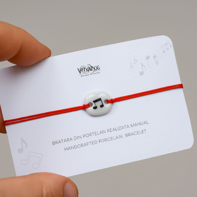 Porcelain bracelet -Musical note. Porcelain bracelet handmade and hand painted by Vali Bondoc