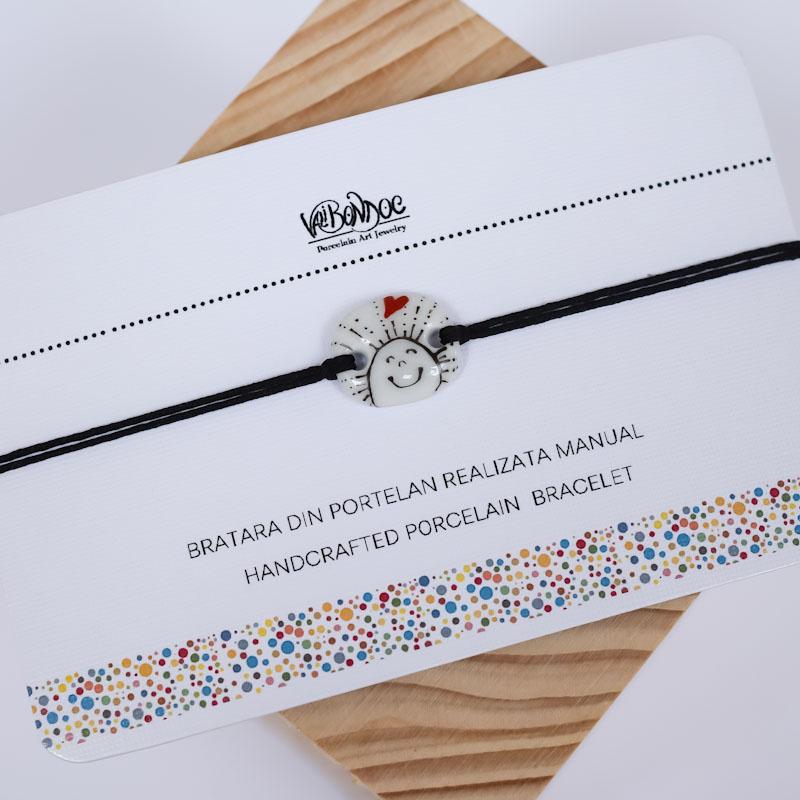 Happy sun. Porcelain bracelet handmade and hand painted by Vali Bondoc