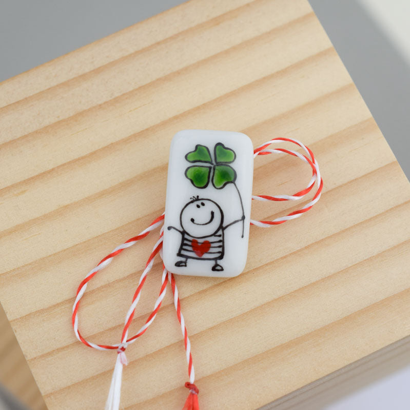 Spring Elves. Little porcelain brooch modeled and painted by Vali Bondoc