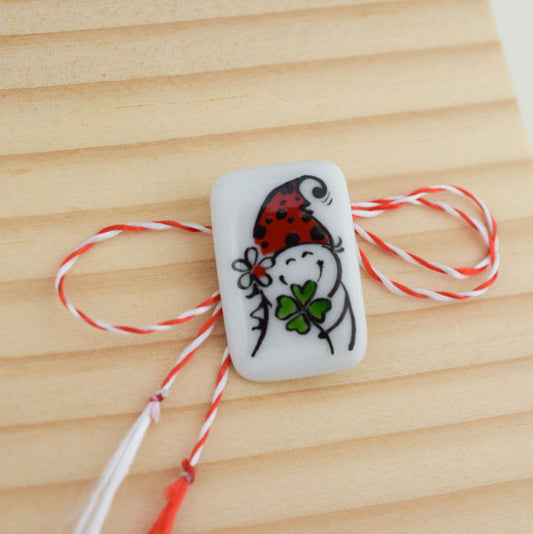 Spring Elves. Little porcelain brooch modeled and painted by Vali Bondoc