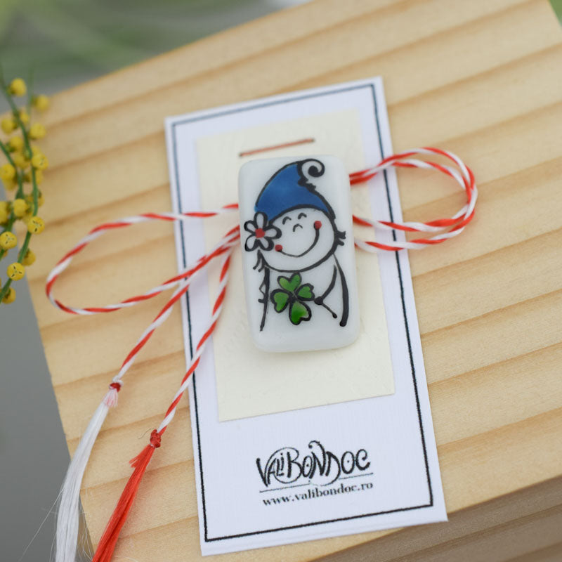 Spring Elves. Little porcelain brooch modeled and painted by Vali Bondoc