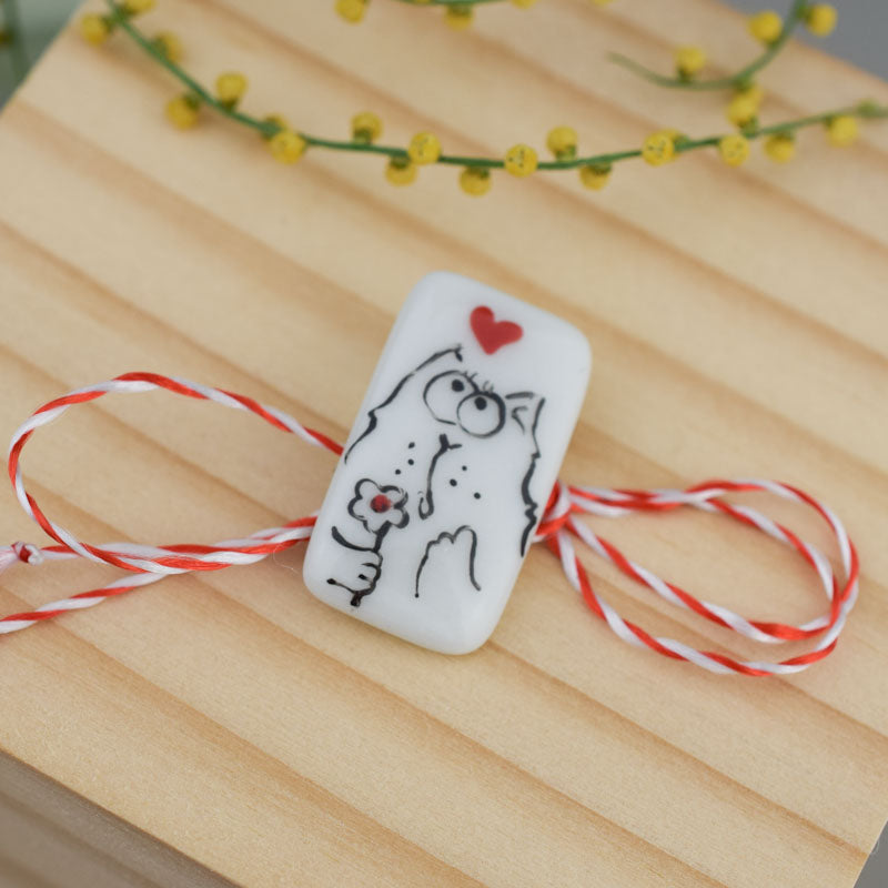 Spring Elves. Little porcelain brooch modeled and painted by Vali Bondoc