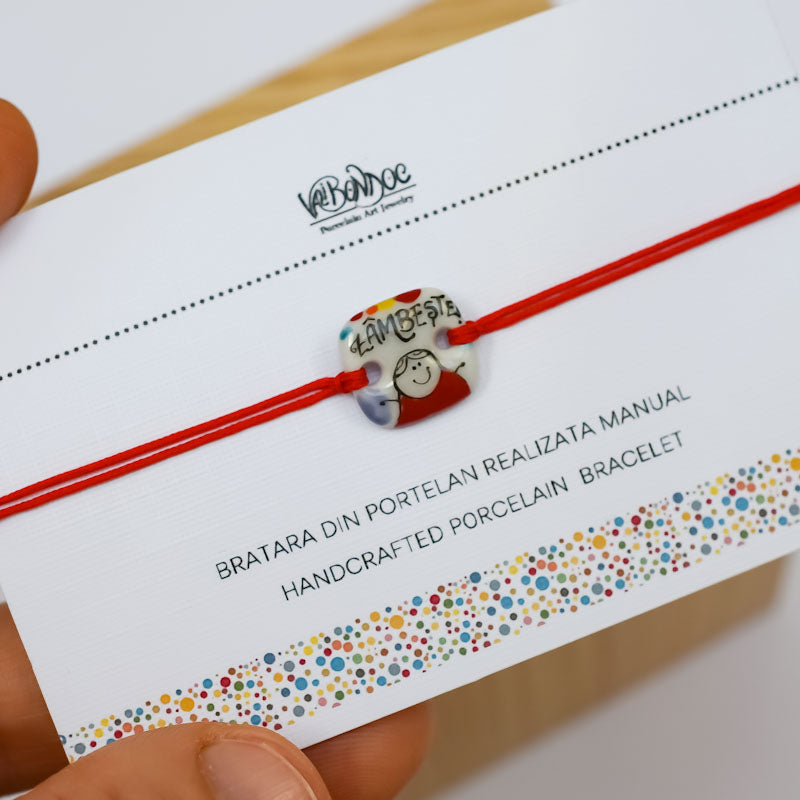 Zambeste.Porcelain bracelet handmade and hand painted by Vali Bondoc