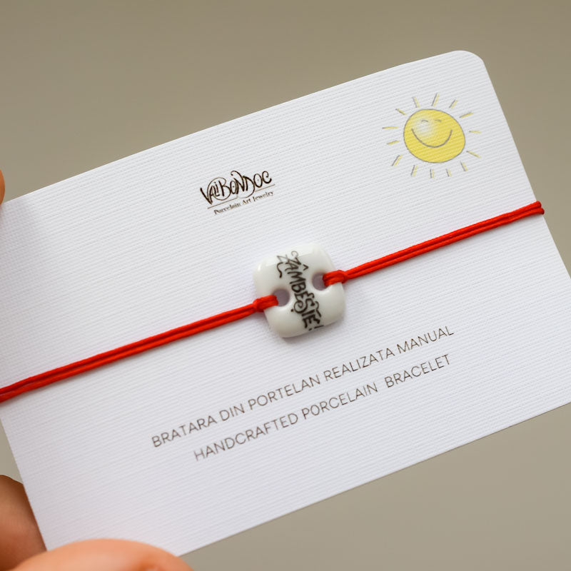 Zambeste.Porcelain bracelet handmade and hand painted by Vali Bondoc