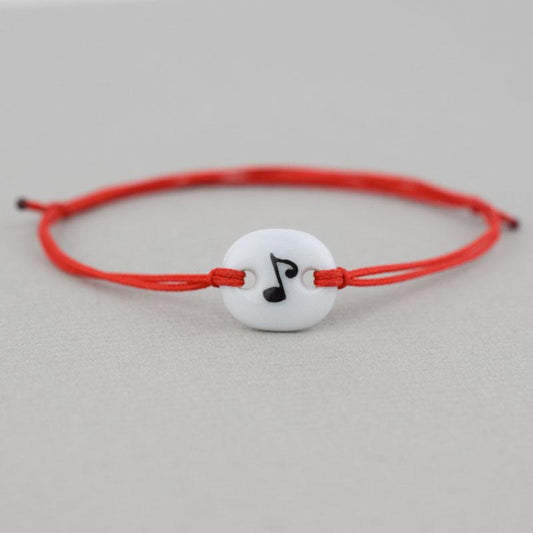 Musical note. Porcelain bracelet handmade and hand painted by Vali Bondoc