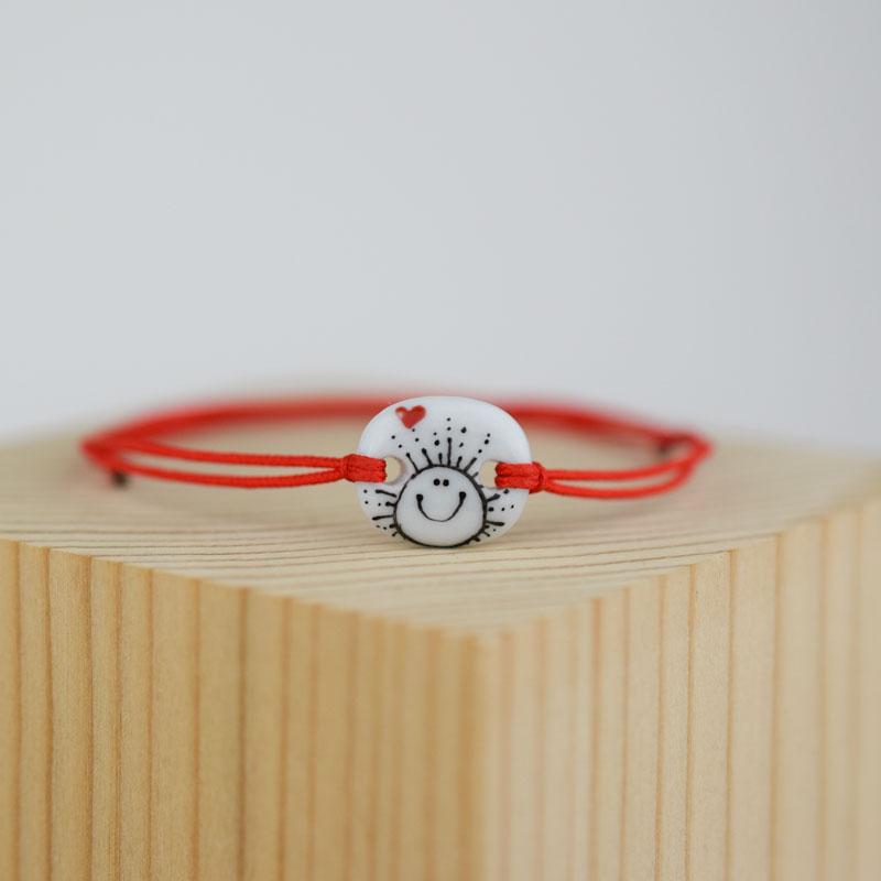 Happy sun. Porcelain bracelet handmade and hand painted by Vali Bondoc
