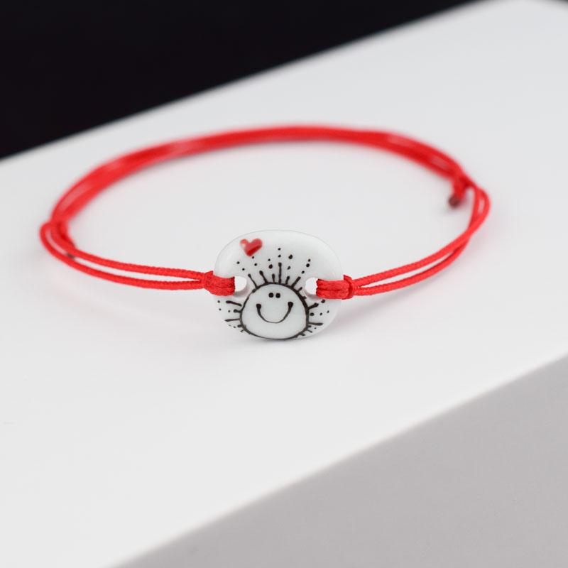 Happy sun. Porcelain bracelet handmade and hand painted by Vali Bondoc