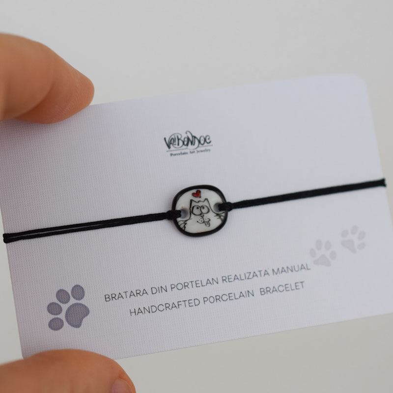 Porcelain bracelet handmade and hand painted by Vali Bondoc