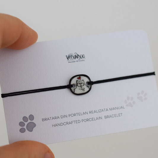 Porcelain bracelet handmade and hand painted by Vali Bondoc