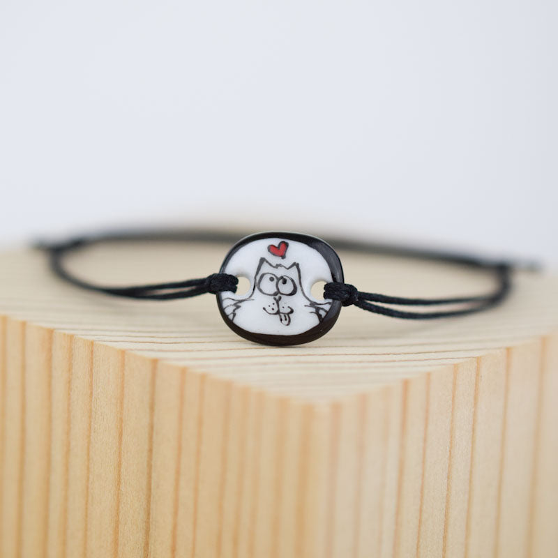 Porcelain bracelet handmade and hand painted by Vali Bondoc