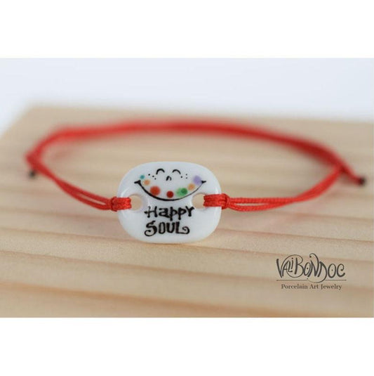 Happy soul. Porcelain bracelet handmade and hand painted by Vali Bondoc