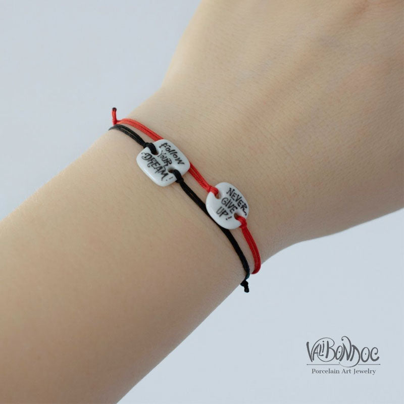 .Porcelain bracelet handmade and hand painted by Vali Bondoc