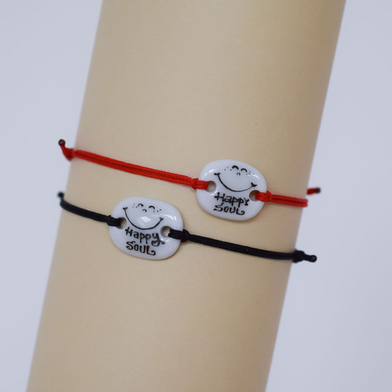 Happy soul. Porcelain bracelet handmade and hand painted by Vali Bondoc