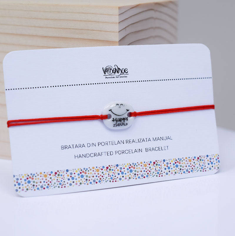 Happy soul. Porcelain bracelet handmade and hand painted by Vali Bondoc
