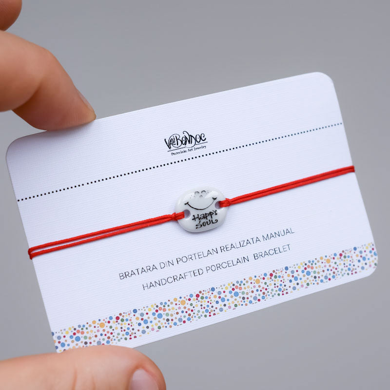 Happy soul. Porcelain bracelet handmade and hand painted by Vali Bondoc