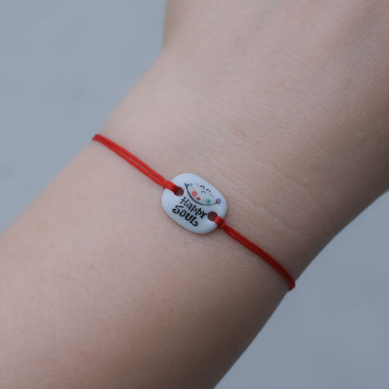 Happy soul. Porcelain bracelet handmade and hand painted by Vali Bondoc