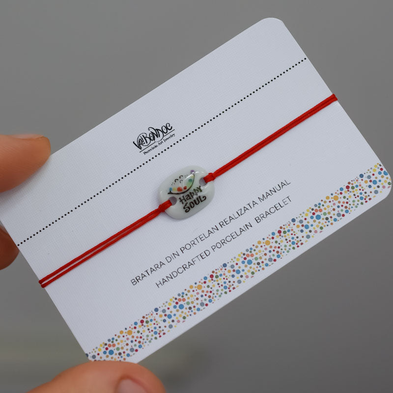 Happy soul. Porcelain bracelet handmade and hand painted by Vali Bondoc