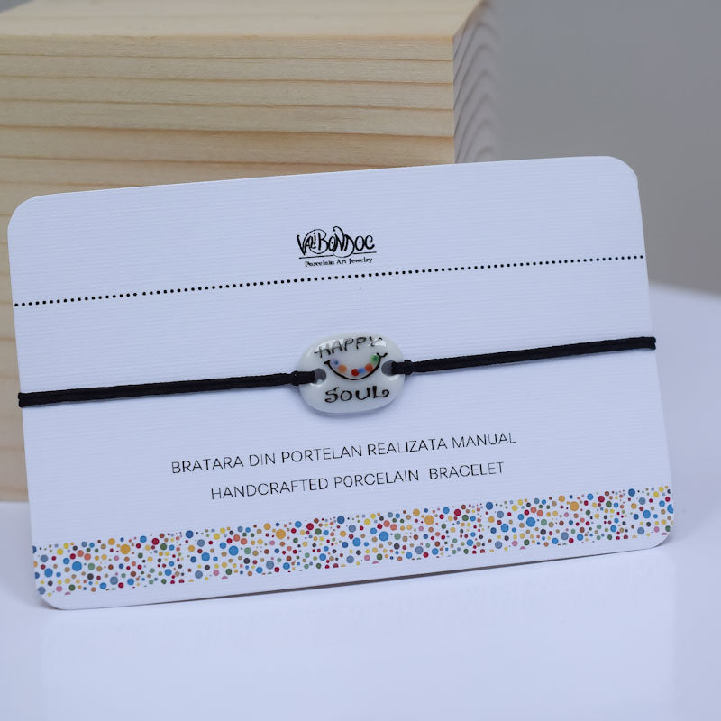 Happy soul. Porcelain bracelet handmade and hand painted by Vali Bondoc