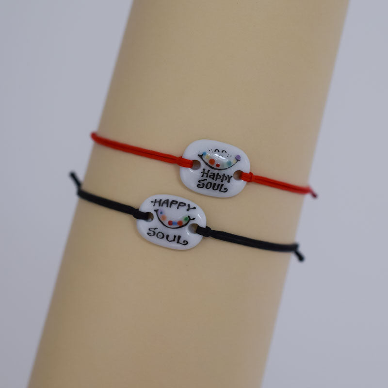 Happy soul. Porcelain bracelet handmade and hand painted by Vali Bondoc