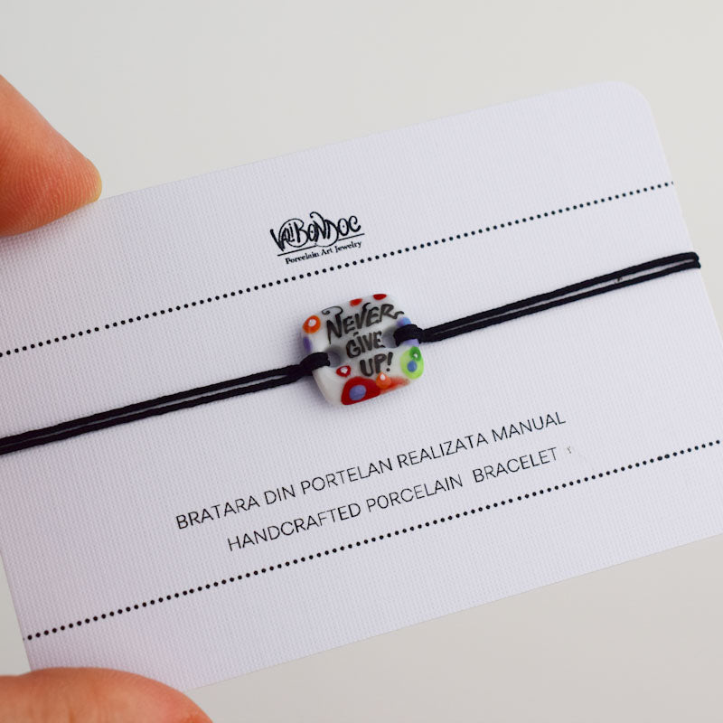 Porcelain bracelet handmade and hand painted by Vali Bondoc