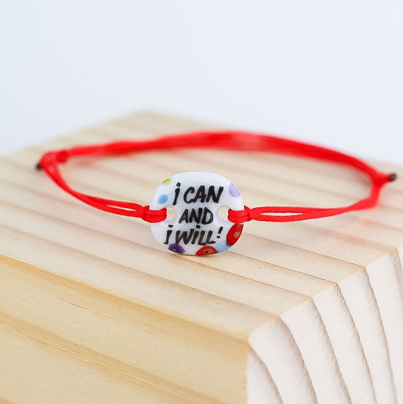 I can and I will. Porcelain bracelet handmade and hand painted by Vali Bondoc